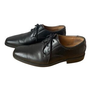 Clarks Collection Men’s Tilden Plain Toe Oxford Dress Shoes Black Leather Sz 7